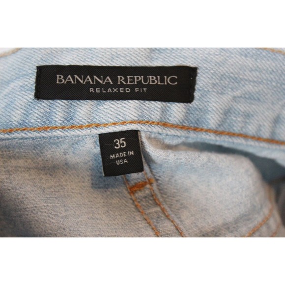 New Banana Republic Nettle Selvedge Relaxed Fit Jean Bleach Blue Men's 35 H14458 - Picture 8 of 13